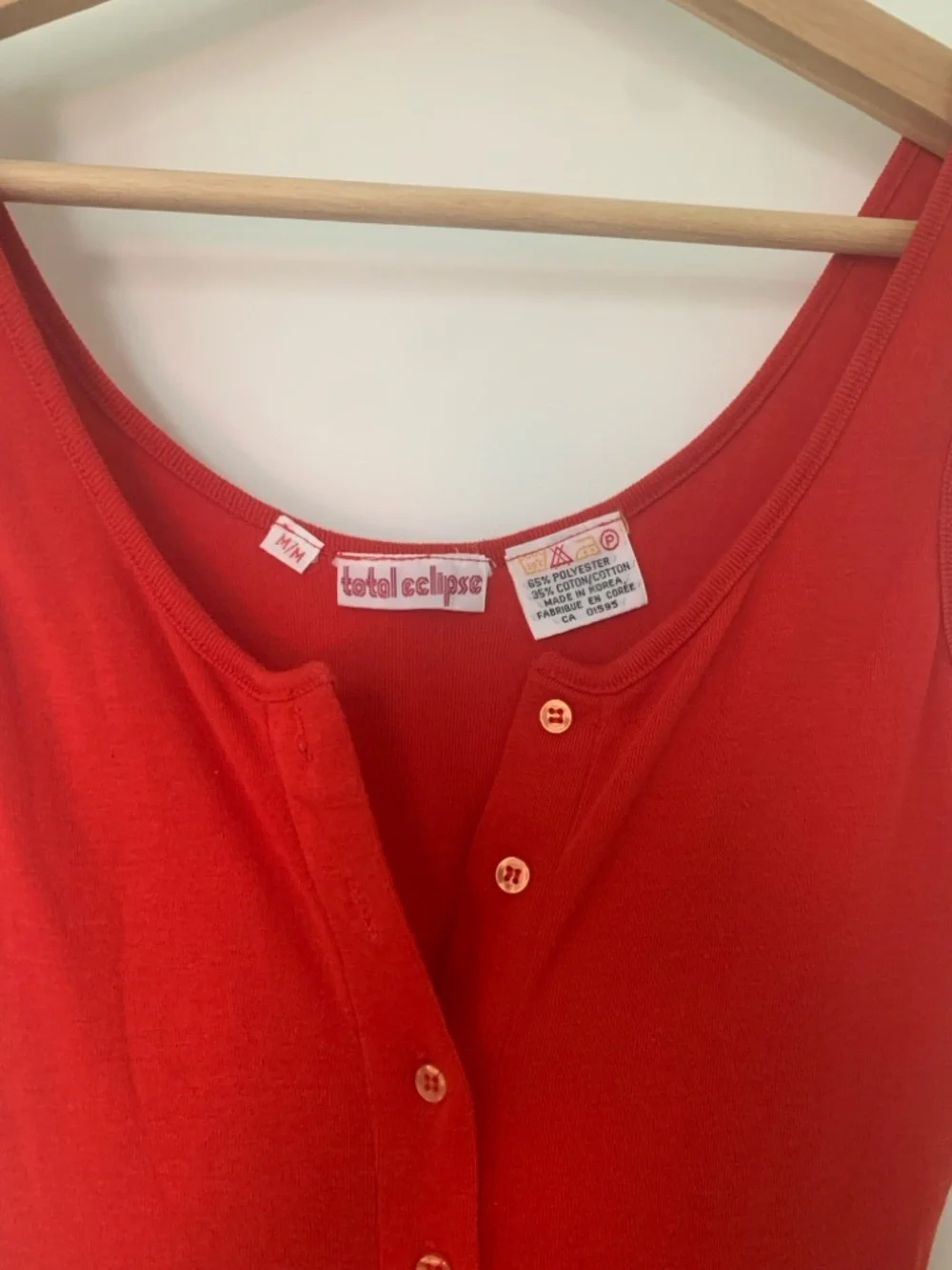 Vintage Red Button-Front Sleeveless Dress - Picture 2 of 10
